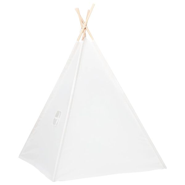 vidaXL Tenda teepee infantil c/ saco 120x120x150cm pele p&ecirc;ssego branco