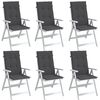 vidaXL Almofadões para cadeiras altas 6 pcs mesclado tecido antracite