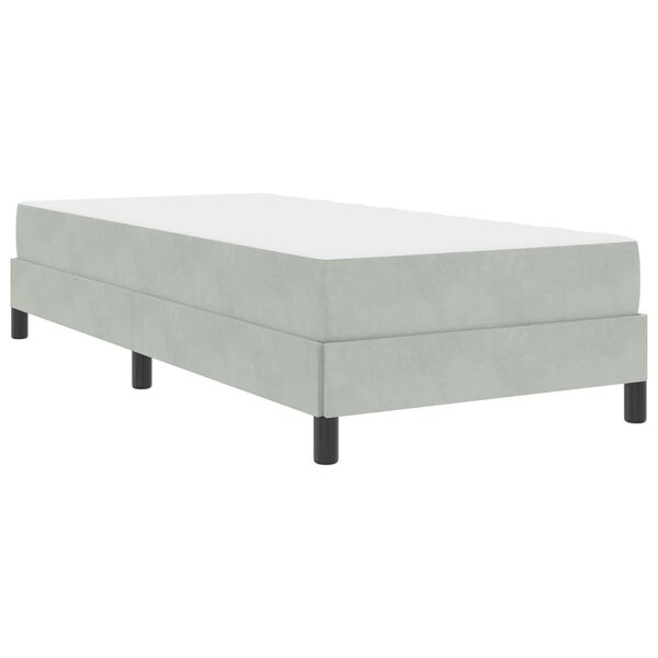 vidaXL Cama Box com colch&atilde;o Cinzento-claro 90 x 200 cm tecido