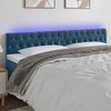 vidaXL Cabeceira de cama c/ luzes LED veludo 180x7x78/88cm azul-escuro