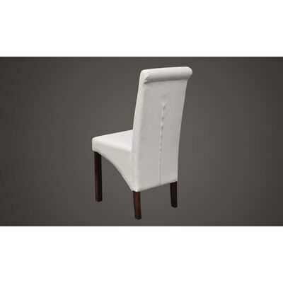 vidaXL Cadeiras de jantar 4 pcs couro artificial branco