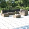 vidaXL 9 pcs conjunto lounge de jardim c/ almofad&otilde;es vime PE cinzento