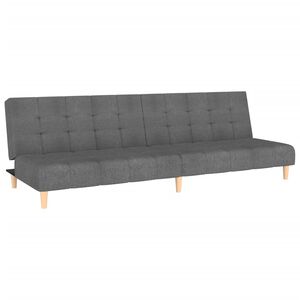 vidaXL Sof&aacute;-cama de 2 lugares tecido cinzento-escuro