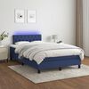 vidaXL Cama box spring c/ colch&atilde;o e LED 120x190 cm tecido azul