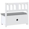 vidaXL Banco de arruma&ccedil;&atilde;o infantil 60x30x55 cm MDF branco e cinzento