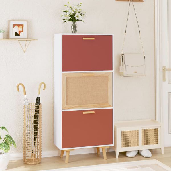 vidaXL Sapateira 52x25x120 cm derivados de madeira branco