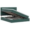 vidaXL Cama com arruma&ccedil;&atilde;o e colch&atilde;o Verde-Escuro 140 x 200 cm Veludo