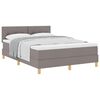 vidaXL Cama Box com colch&atilde;o Cinzento-acastanhado 140 x 190 cm tecido