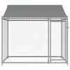 vidaXL Jaula para c&atilde;o com telhado/porta 2x2x2 m a&ccedil;o galvanizado cinza