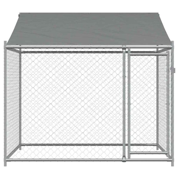 vidaXL Jaula para c&atilde;o com telhado/porta 2x2x2 m a&ccedil;o galvanizado cinza