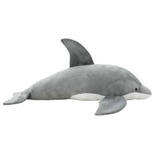 vidaXL Golfinho de peluche cinzento