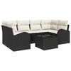 vidaXL Conjunto de Sof&aacute; de Jardim 7 unid. Preto vime PE