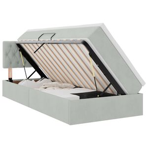 vidaXL Cama com Armazenamento Cinzento-claro 90 x 190 cm Veludo