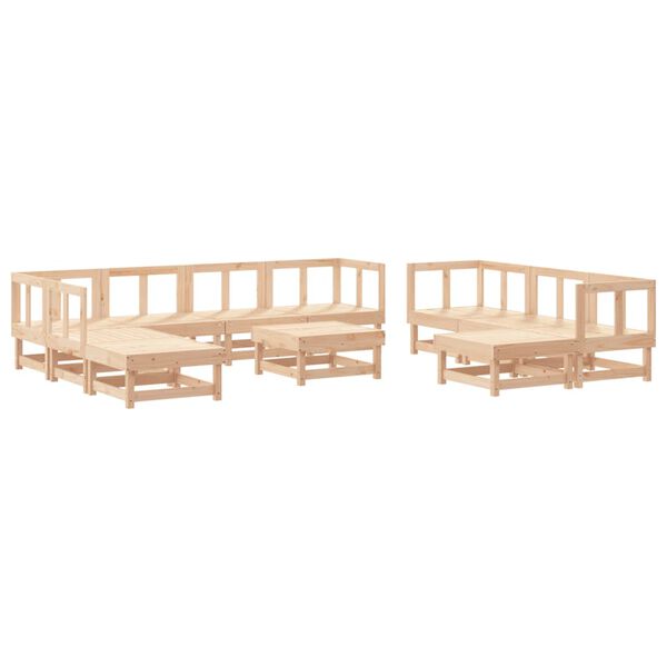 vidaXL 11 pcs conjunto lounge de jardim madeira de pinho maci&ccedil;a