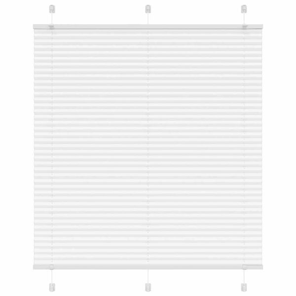 vidaXL Branco Plissada Cega 115x100cm Largura Tecido 114,4cm Poli&eacute;ster