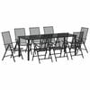 vidaXL Conjunto de Jantar para Jardim 9 pcs Antracite