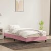 vidaXL Estrutura de cama com colchão 90x220 cm veludo rosa