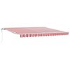 vidaXL Toldo retr&aacute;til Vermelho e Branco 400 &times; 350 cm Tecido e Alum&iacute;nio