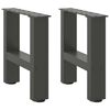 vidaXL P&eacute;s para mesa de centro antracite 2 pe&ccedil;as 30x(30-31) cm a&ccedil;o