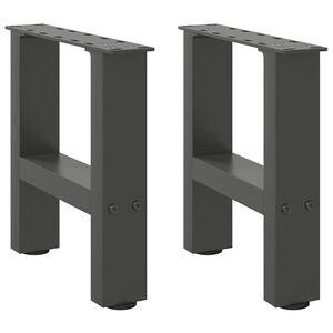 vidaXL P&eacute;s para mesa de centro antracite 2 pe&ccedil;as 30x(30-31) cm a&ccedil;o