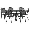 vidaXL Conjunto de Jantar para Jardim 7 pcs Preto 90 x 90 x 75 cm