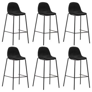 vidaXL Cadeiras de bar 6 pcs tecido preto