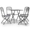 vidaXL 5 pcs conj. de jantar p/ jardim malha metal expandido antracite