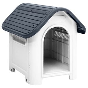 vidaXL Casota para c&atilde;es cinza 59x75x66 cm Polipropileno