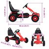 vidaXL Kart a pedais com pneus pneumáticos vermelho
