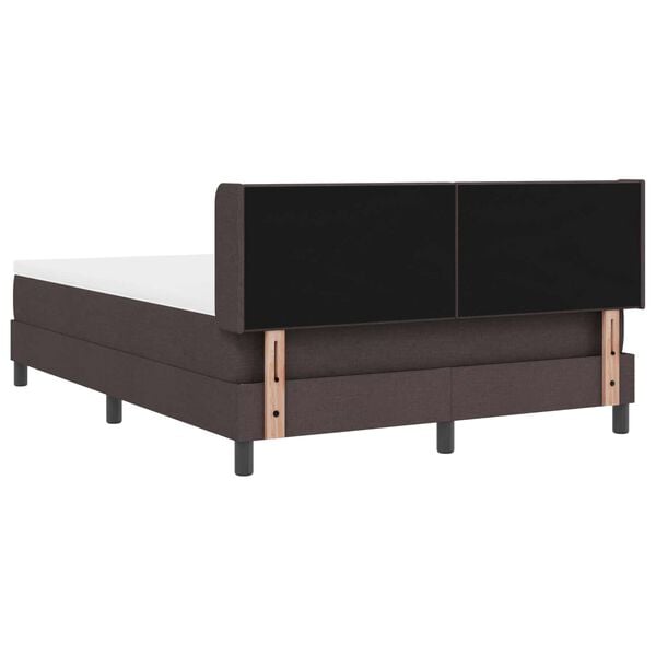 vidaXL Cama Box com colch&atilde;o Marrom Escuro 200 x 160 cm Poli&eacute;ster