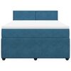 vidaXL Cama boxspring com colch&atilde;o 140x190 cm veludo azul