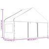 vidaXL Gazebo com telhado 15,61x5,88x3,75 m polietileno branco