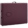 vidaXL Mesa de massagens dobrável 3 zonas madeira roxo tinto