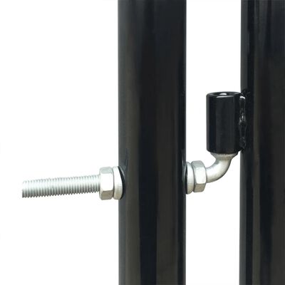 vidaXL Portão de cerca com porta única 100x250 cm preto