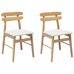 vidaXL Cadeira de jantar 2 pcs Natural e claro