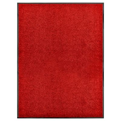 vidaXL Tapete de porta lavável 90x120 cm vermelho