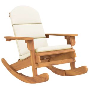 vidaXL Cadeira de baloi&ccedil;o Adirondack com almofad&otilde;es ac&aacute;cia maci&ccedil;a
