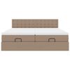 vidaXL Estrutura de cama otomana com colch&otilde;es cappucino 160x200 cm