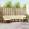 vidaXL Conjunto de Sof&aacute;s para Exterior 7 pcs Natural e Creme