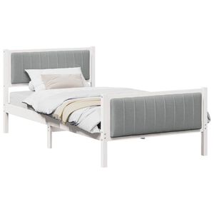 vidaXL Estrutura da cama Branco e cinza claro 100 x 200 cm