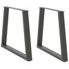 vidaXL P&eacute;s para mesa de jantar em V 2 pe&ccedil;as antracite 80x(72-73,3) cm a&ccedil;o