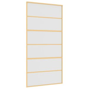 vidaXL Porta deslizante 102,5x205 cm vidro ESG fosco/alum&iacute;nio dourado
