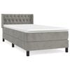 vidaXL Cama com molas/colch&atilde;o 90x200 cm veludo cinza-claro