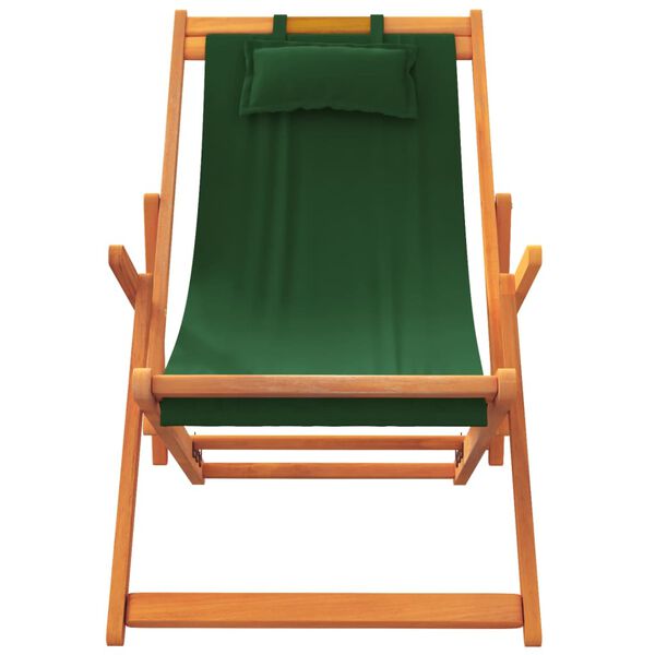 vidaXL Cadeiras de praia dobr&aacute;veis 2 pcs tecido verde
