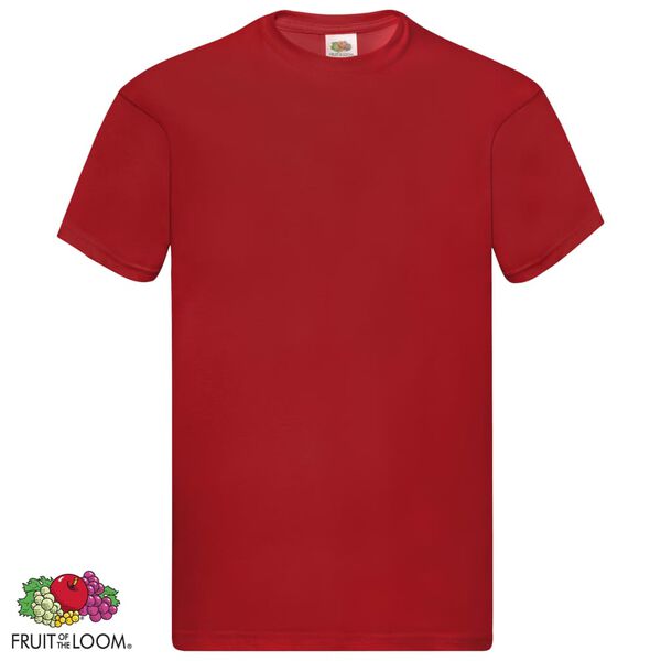Fruit of the Loom T-shirts originais 5 pcs algodão S vermelho