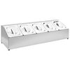 vidaXL Suporte gastronorm c/ 5 recipientes GN 1/6 a&ccedil;o inoxid&aacute;vel