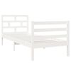 vidaXL Estrutura cama pequena solteiro 75x190 cm madeira maci&ccedil;a branco