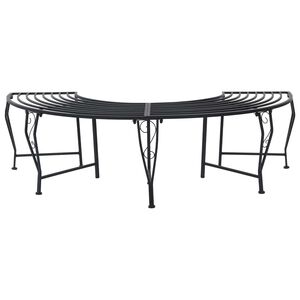 vidaXL Banco de &Aacute;rvore 4-N&uacute;mero de lugares 160 x 80 x 44 cm A&ccedil;o Preto