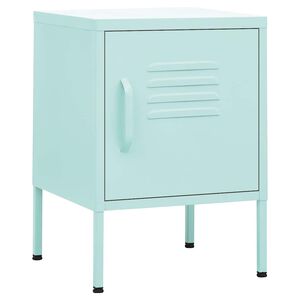 vidaXL Mesa de cabeceira 35x35x51 cm a&ccedil;o verde-hortel&atilde;
