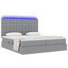 vidaXL Cama com luzes de tira LED Cinzento-claro 180 x 200 cm tecido